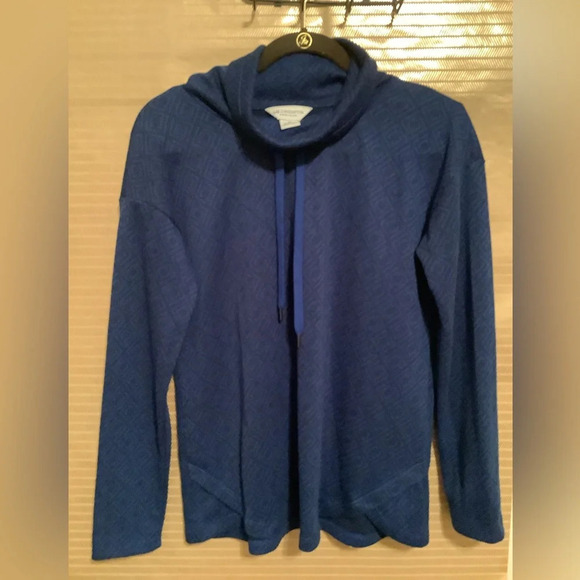 LIZ CLAIBORNE~WEEKEND~BLUE~BLOUSE/HOODIE~SM - Picture 1 of 5